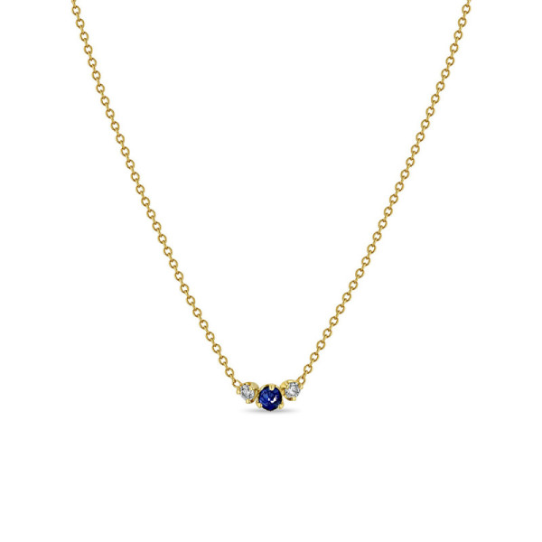 Gold-Plated Blue Stone Chain Necklace