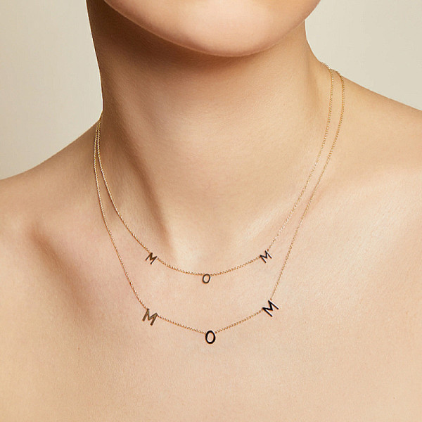 Gold Layered Initials Necklace