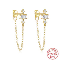 Gold-Tone Cubic Zirconia Threader Earrings