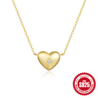 Gold-Finish Heart Pendant Necklace