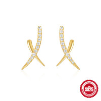 Gold-Tone Cubic Zirconia Climber Earrings