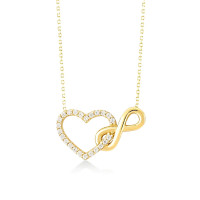 Gold-Plated Infinity Heart Pavé Necklace