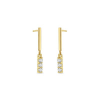 Gold Drop Earrings with Cubic Zirconia