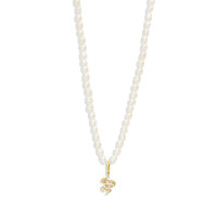 Gold-Plated Pearl Charm Necklace