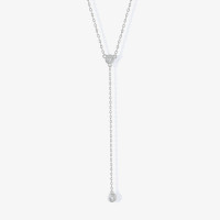 925 Silver Lariat Necklace with Cubic Zirconia