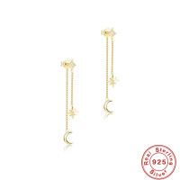 Gold-Finish Celestial Dangle Earrings