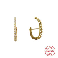 Gold-Finish Pavé Small Hoop Earrings
