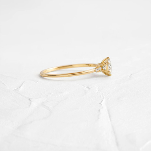 Gold Solitaire Ring with Prong-Set Stone