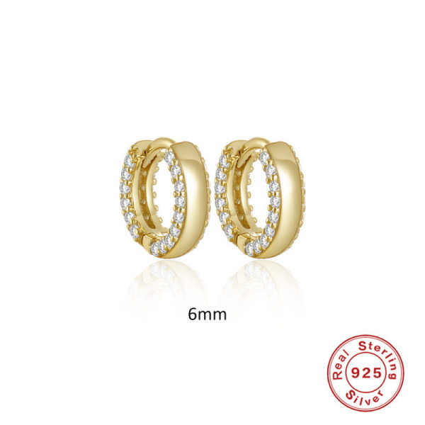 Gold-Plated Pavé Huggie Earrings