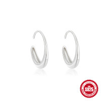 925 Silver High-Polish Hoop Earrings