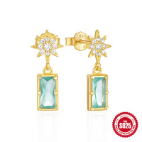 Gold-Tone Celestial Dangle Earrings