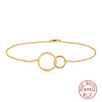 Gold-Finish Interlocking Circle Chain Bracelet