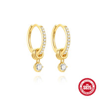 Gold-Tone Pavé Huggie Earrings