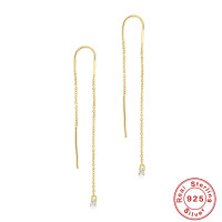 Gold-Tone Cubic Zirconia Threader Earrings