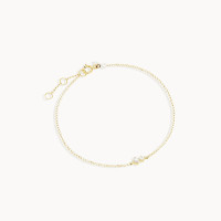 Gold-Tone Delicate Chain Bracelet with Pearl