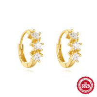 Gold-Plated 925 Silver Small Hoop Earrings