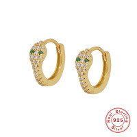 Gold-Plated Snake Motif Huggie Earrings