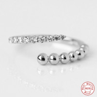 925 Silver Adjustable Cubic Zirconia Band