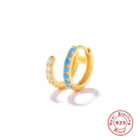 Gold-Finished Turquoise Ear Cuff