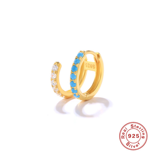 Gold-Finished Turquoise Ear Cuff
