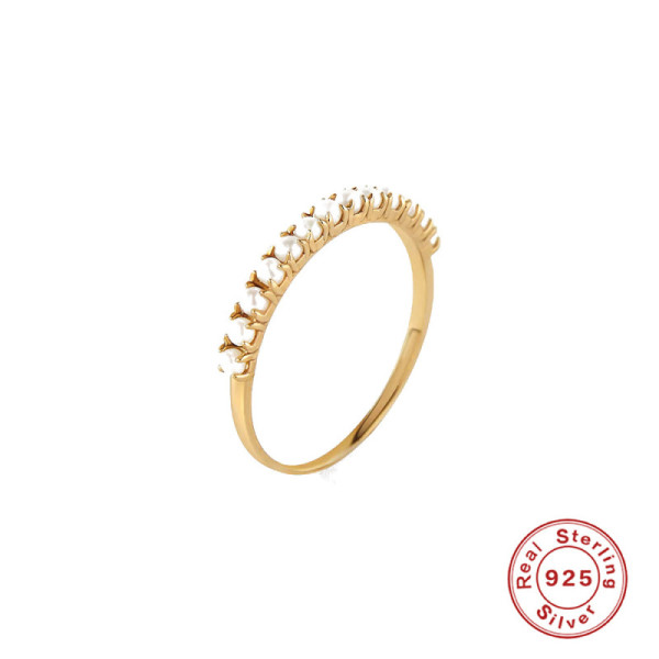 925 Silver Gold-Plated Minimalist Band Ring