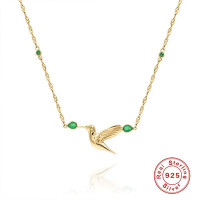 Gold-Tone Hummingbird Pendant Necklace