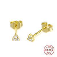 Gold-Plated Geometric Stud Earrings