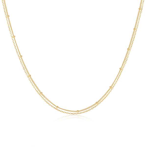 925 Silver Layered Gold-Tone Necklace