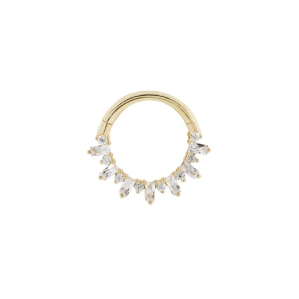Gold-Plated Crystal Small Hoop Earrings
