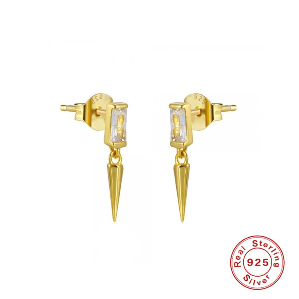 Gold-Plated Geometric Dangle Earrings