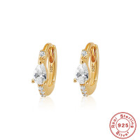 Gold-Plated Cubic Zirconia Small Hoop Earrings