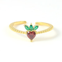 Gold Floral Motif Band Ring with Mixed Stones