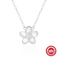 925 Silver Floral Pendant Necklace