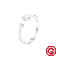 925 Silver Open Band Cubic Zirconia Ring