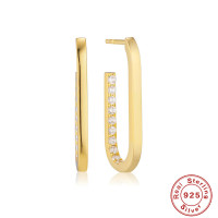 Gold-Plated Pavé Hoop Earrings