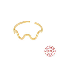 Gold-Tone Wavy Midi Ring