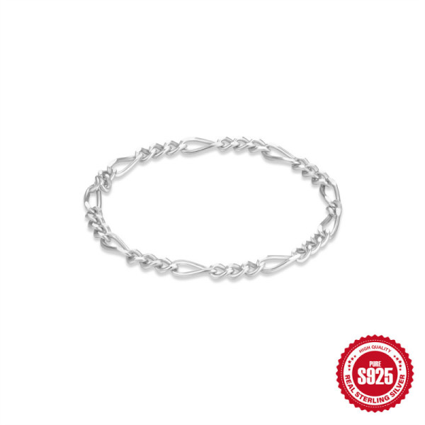 925 Silver Geometric Chain Bracelet