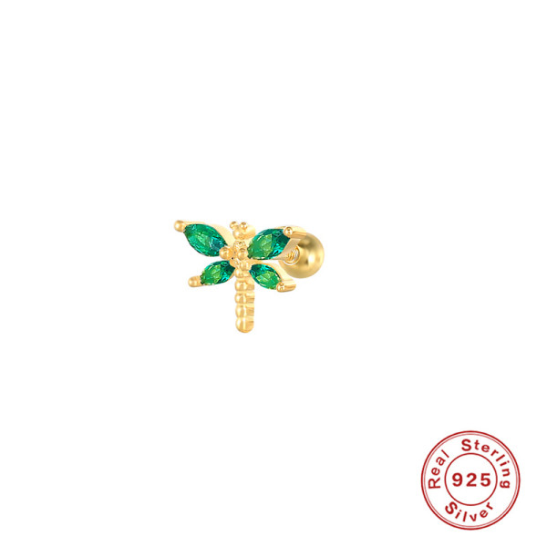 Gold Dragonfly Stud Earrings