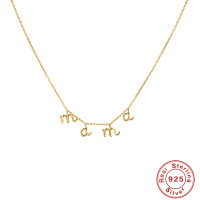 Gold-Finish 'Mama' Pendant Necklace