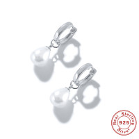925 Silver Huggie Earrings with Freshwater Pearls