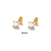 Gold-Plated Pearl Stud Earrings