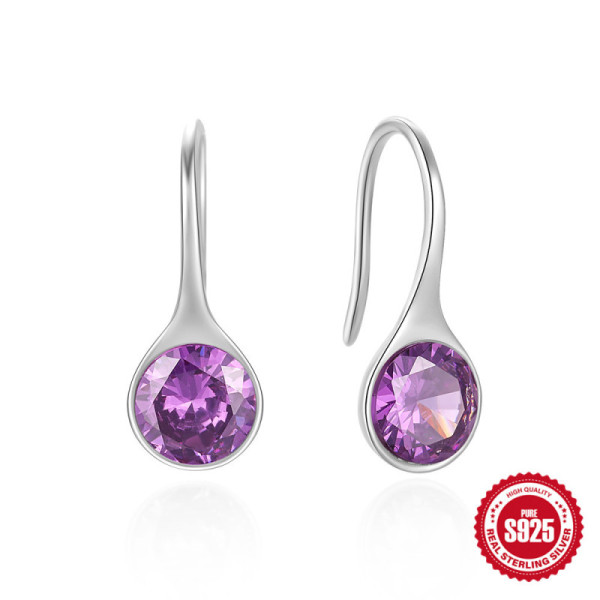 Sterling Silver Amethyst Drop Earrings