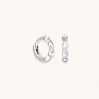 925 Silver Geometric Huggie Earrings