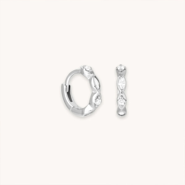 925 Silver Geometric Huggie Earrings