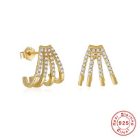Gold-Plated Pavé Crystal Earring Jackets