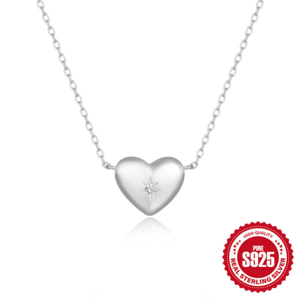 Sterling Silver Heart Pendant Necklace