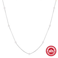 925 Silver Pearl Station Necklace