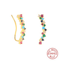 925 Silver Multicolor Gemstone Small Hoop Earrings