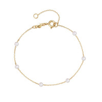 Gold Pearl Minimalist Chain Bracelet