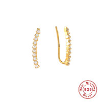 Gold-Tone Cubic Zirconia Climber Earrings
